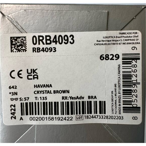 Ray Ban RB4093 642 57 Havana Crystal Brown Sunglasses *box, case, booklet, cloth - Picture 8 of 8